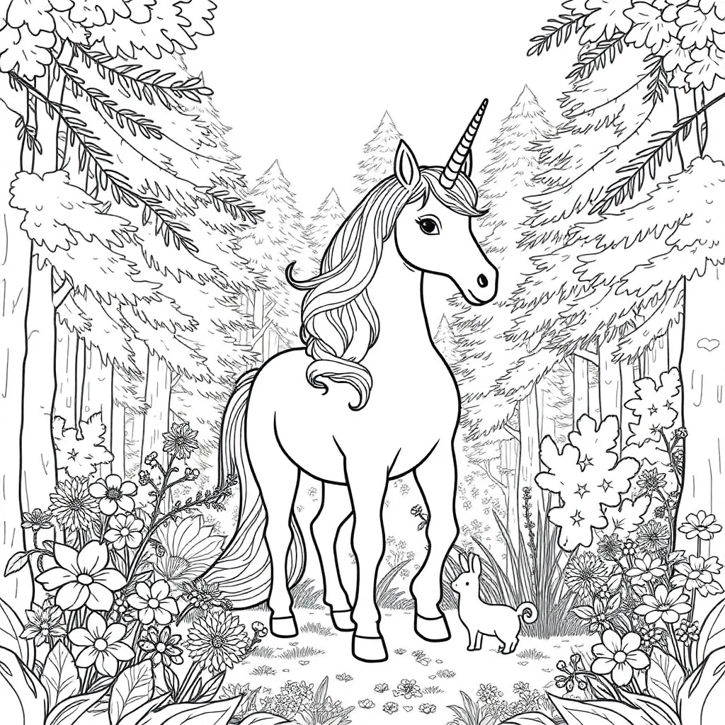 Unicorns coloring page