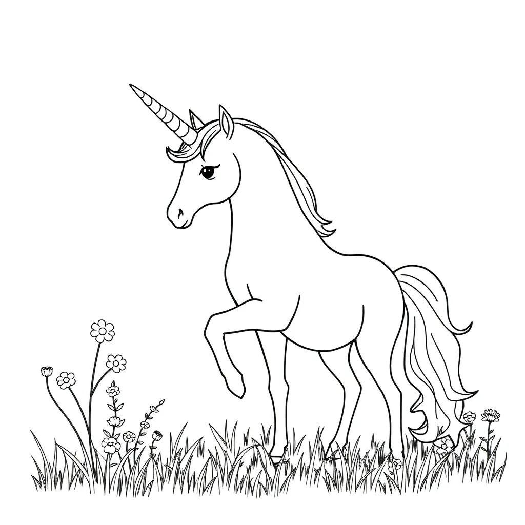 Unicorns coloring page