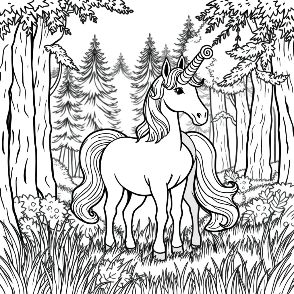Unicorns coloring page