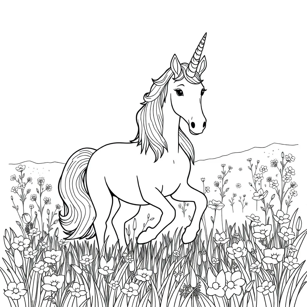 Unicorns coloring page