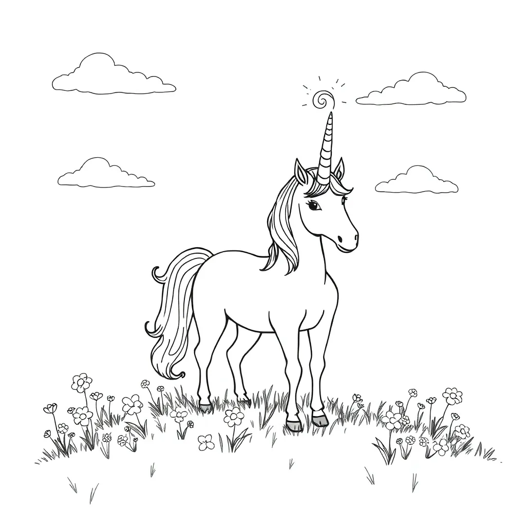 Unicorns coloring page