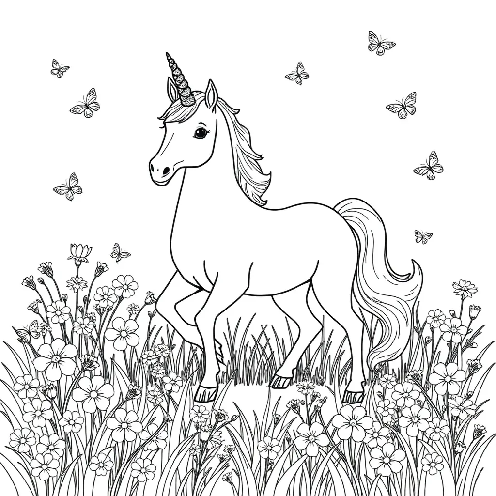 Unicorns coloring page