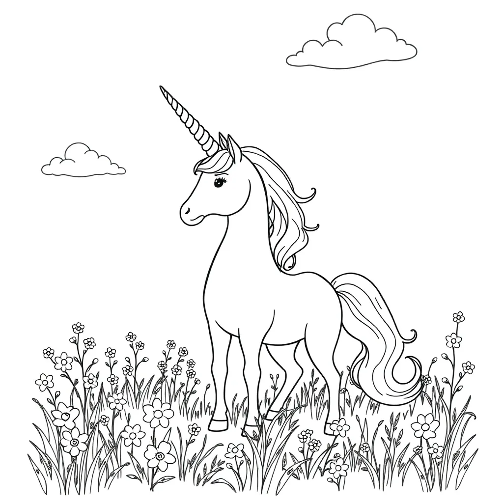Unicorns coloring page