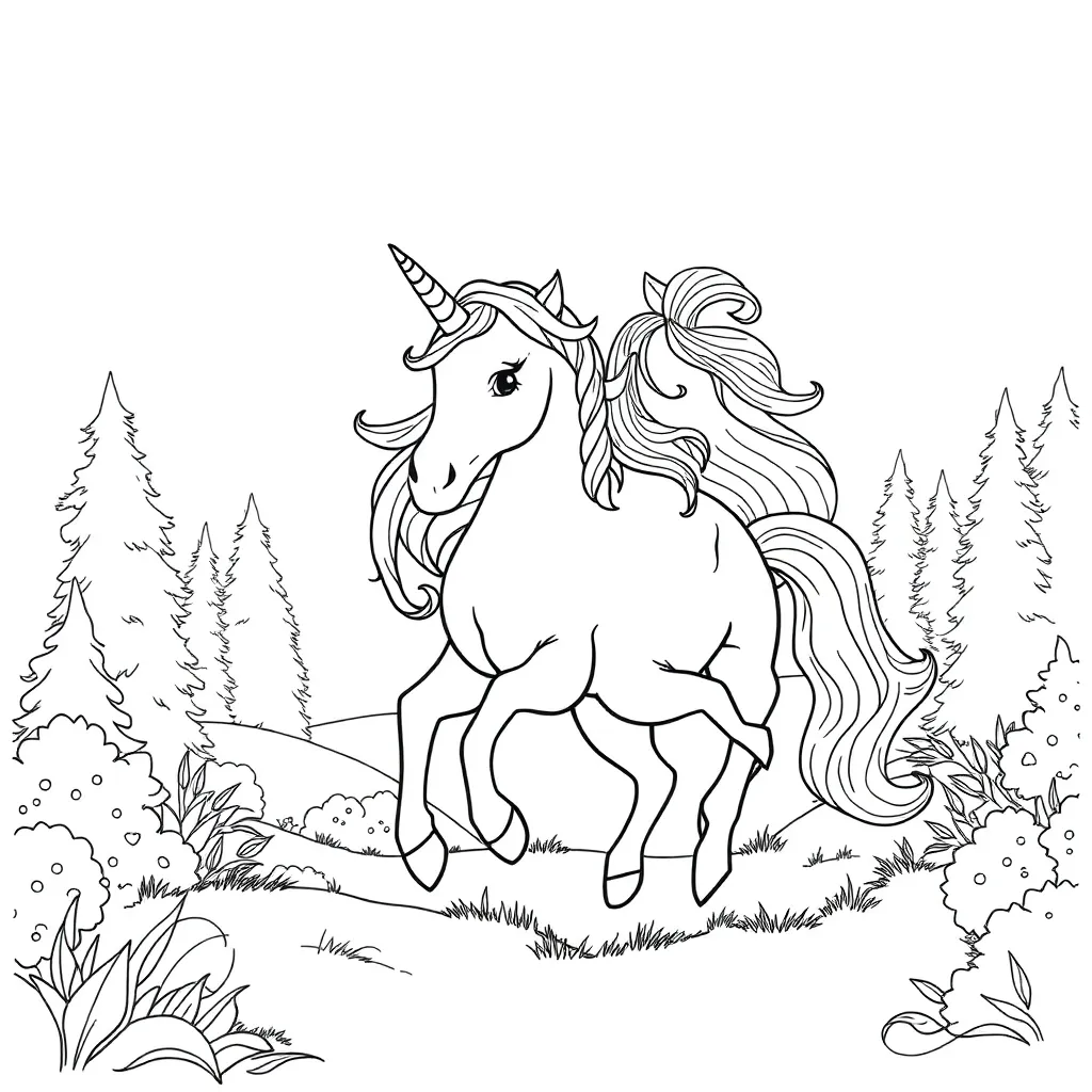 Unicorns coloring page