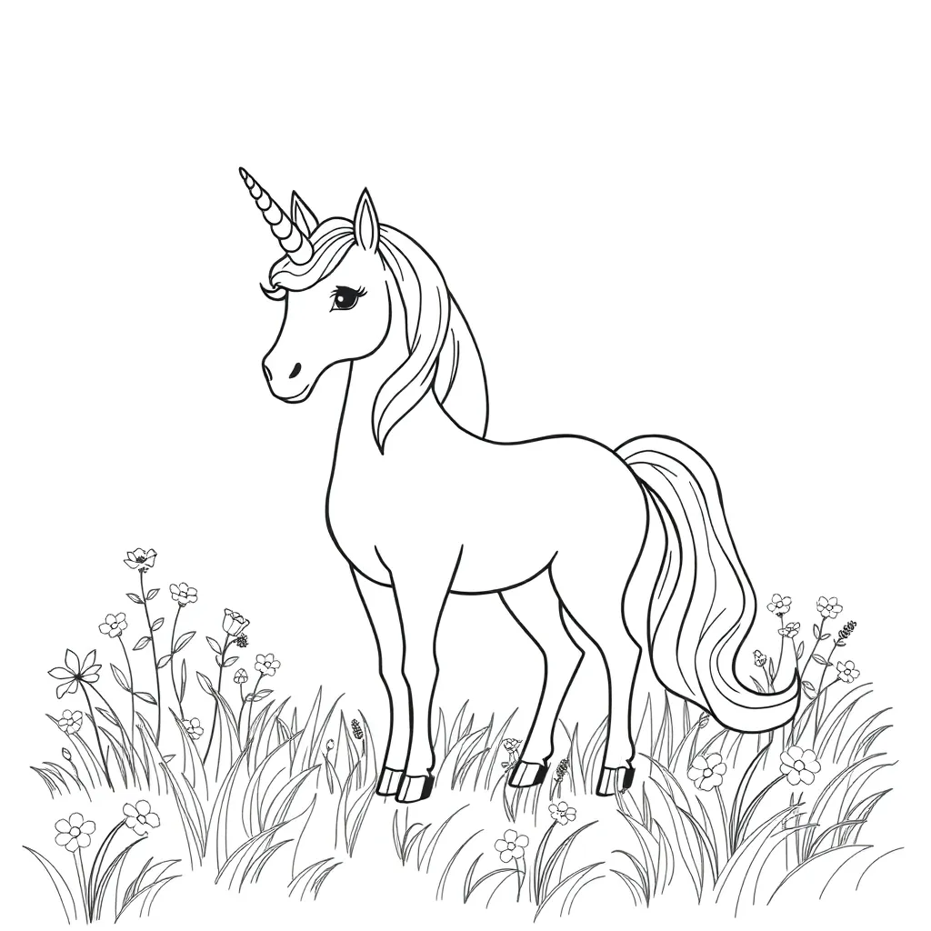 Unicorns coloring page