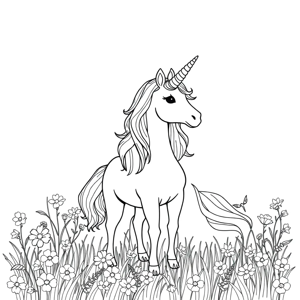 Unicorns coloring page