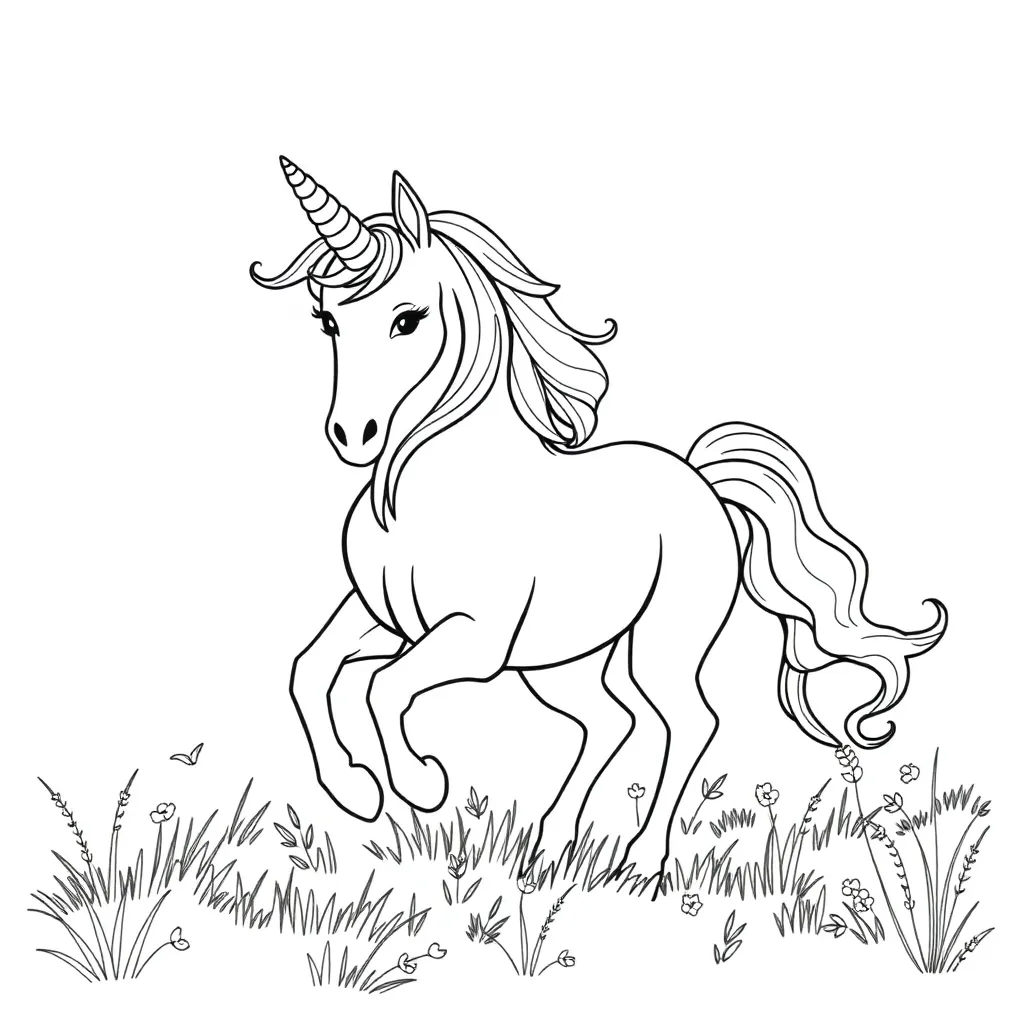 Unicorns coloring page