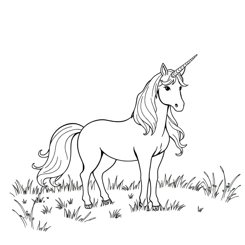 Unicorns coloring page
