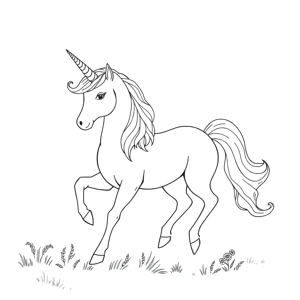 Unicorns coloring page
