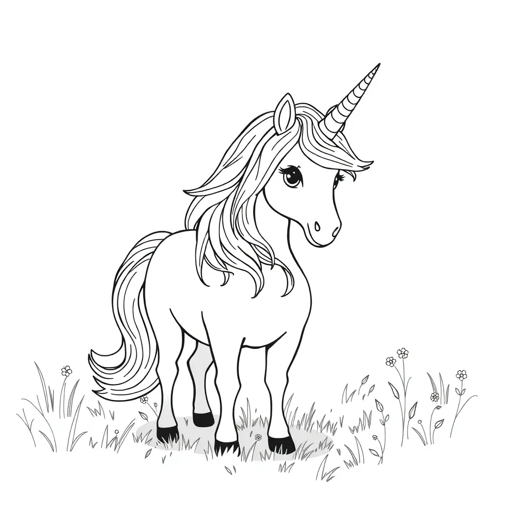 Unicorns coloring page