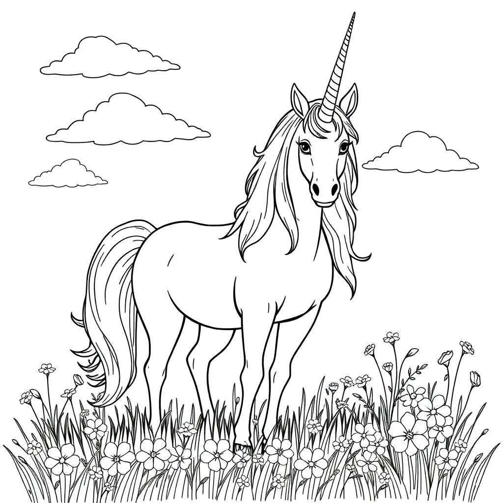 Unicorns coloring page