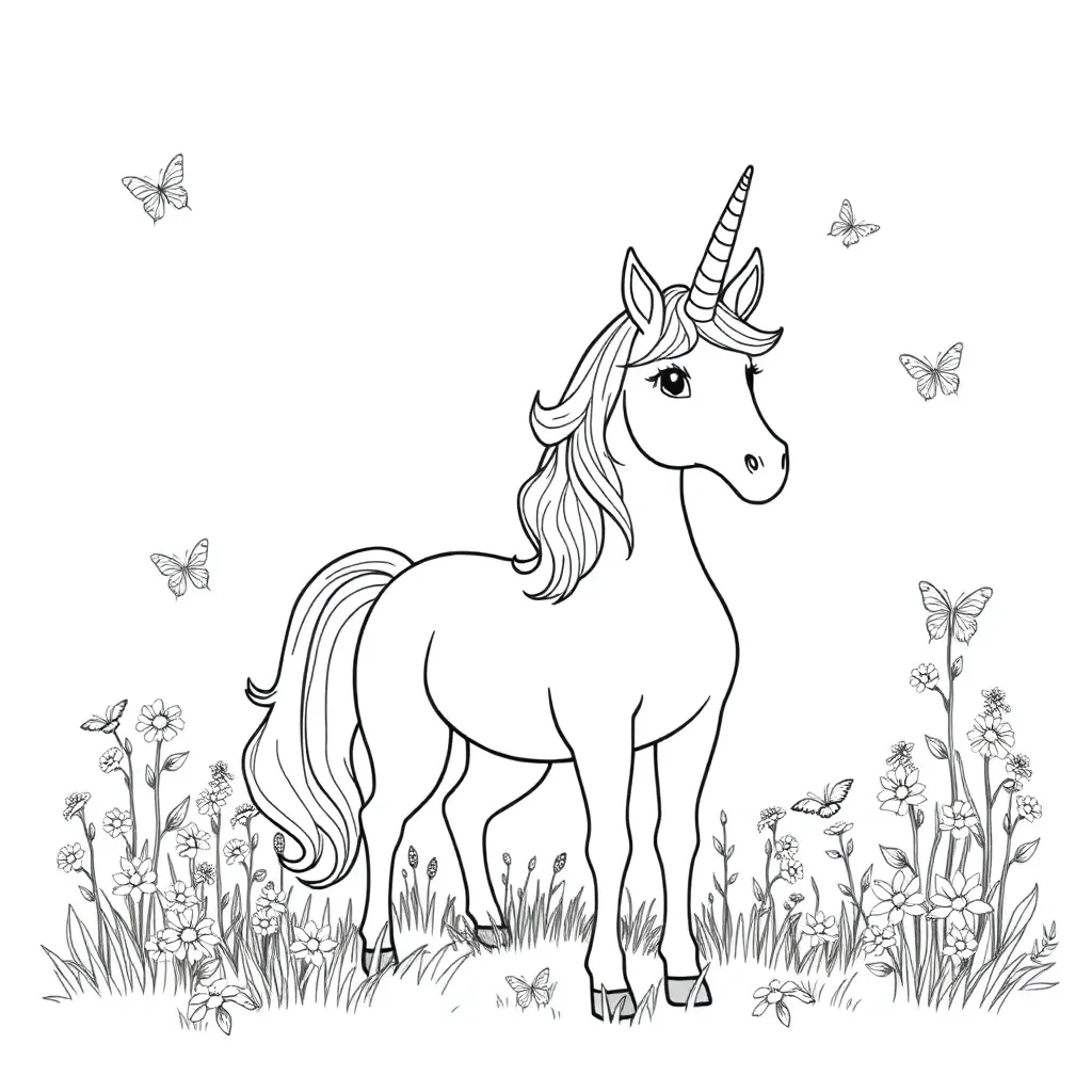 Unicorns coloring page