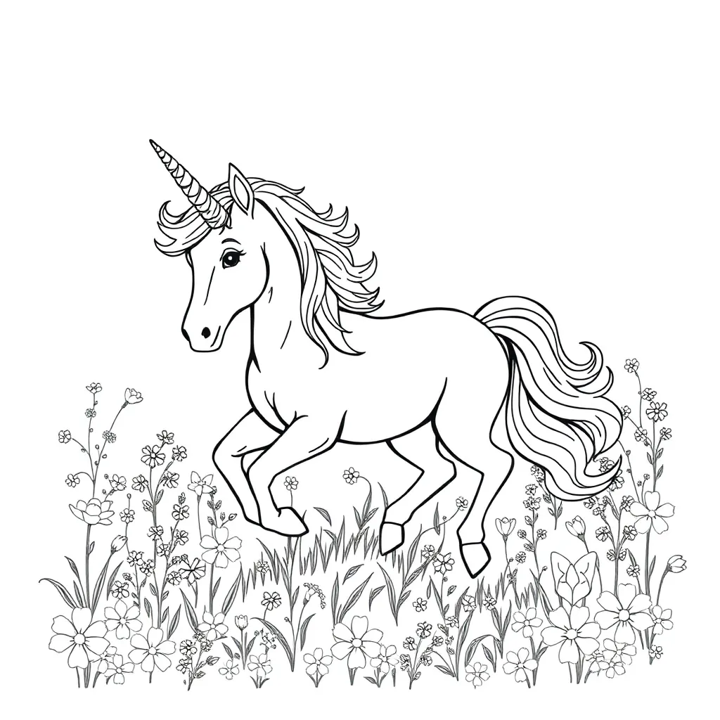 Unicorns coloring page