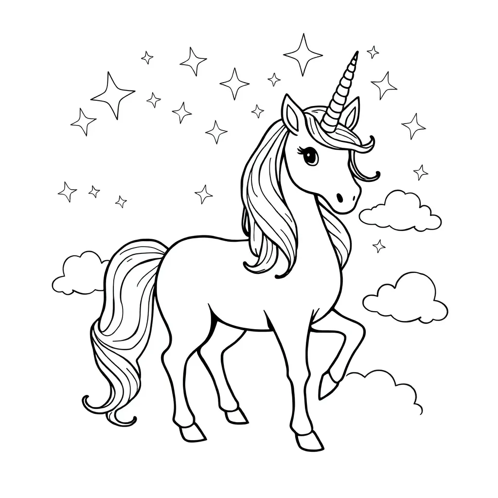 Unicorns coloring page