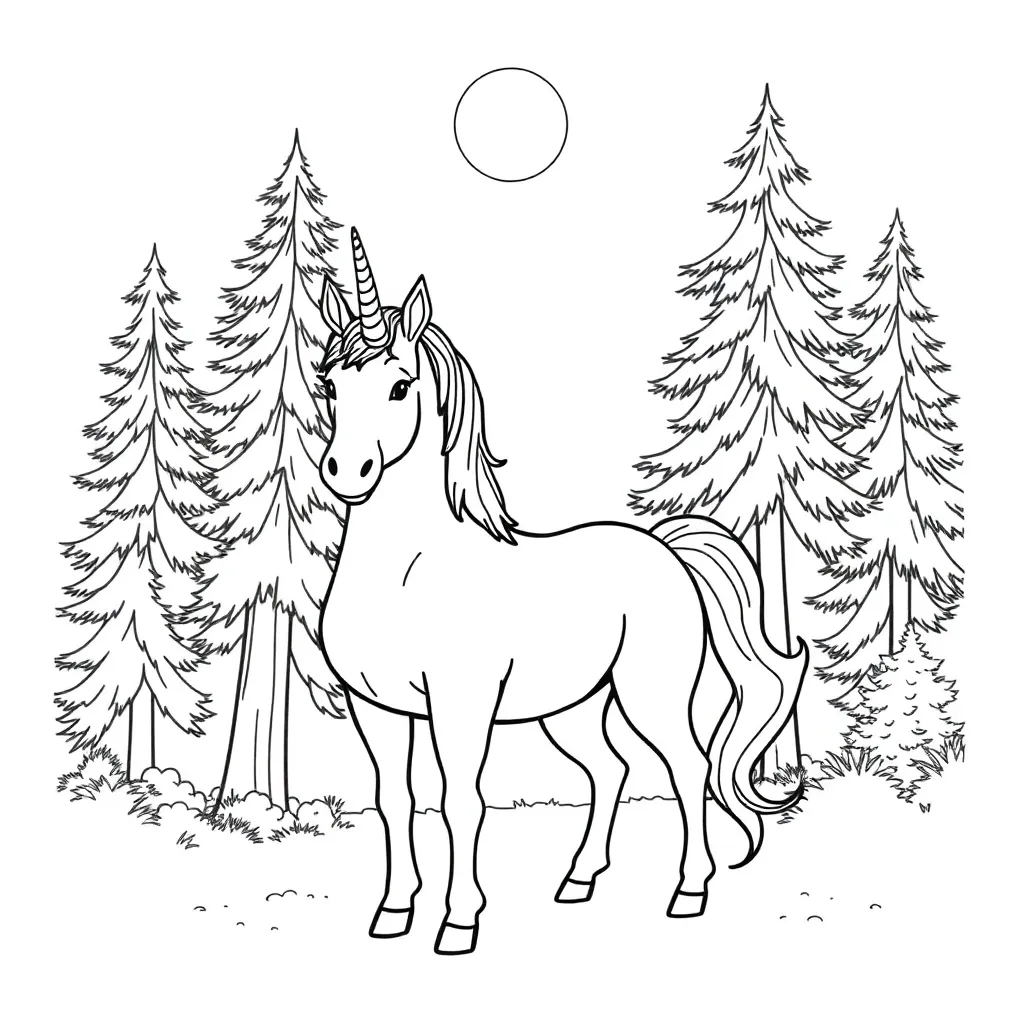 Unicorns coloring page