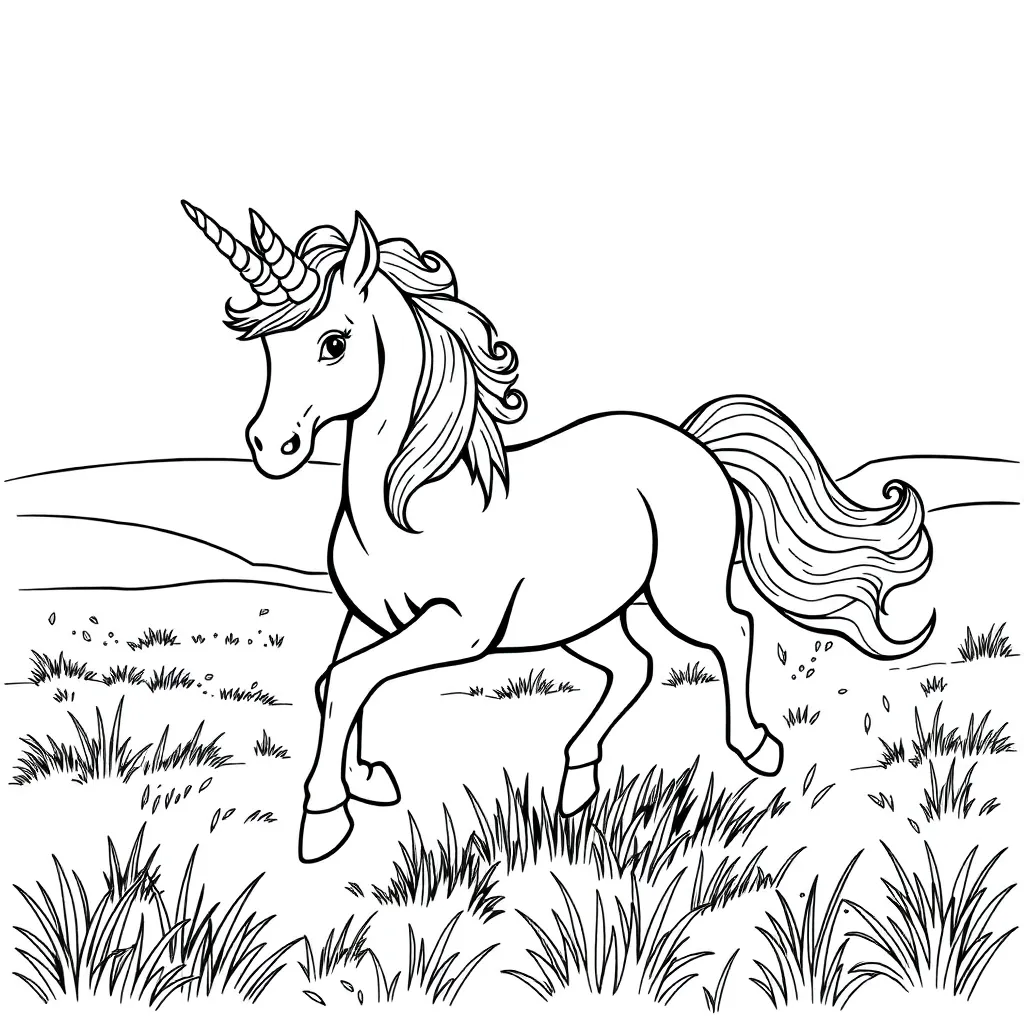 Unicorns coloring page