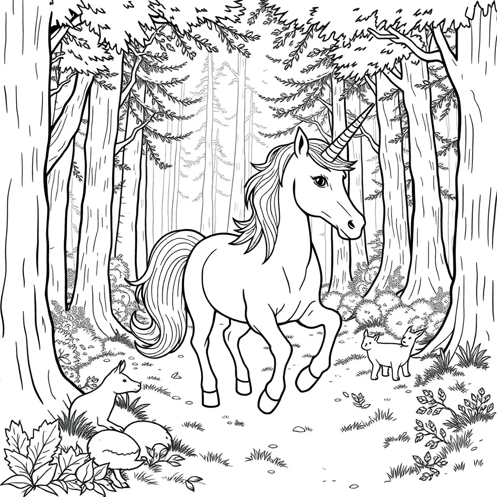 Unicorns coloring page