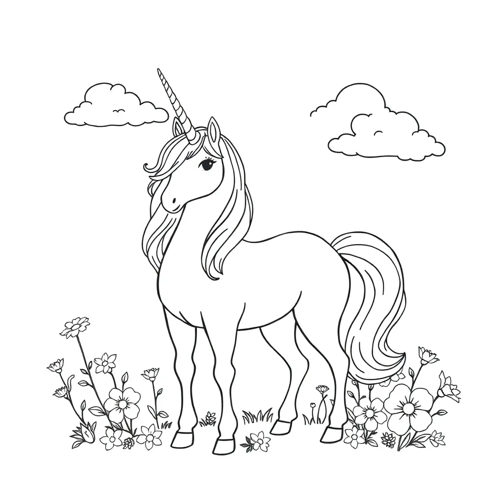 Unicorns coloring page