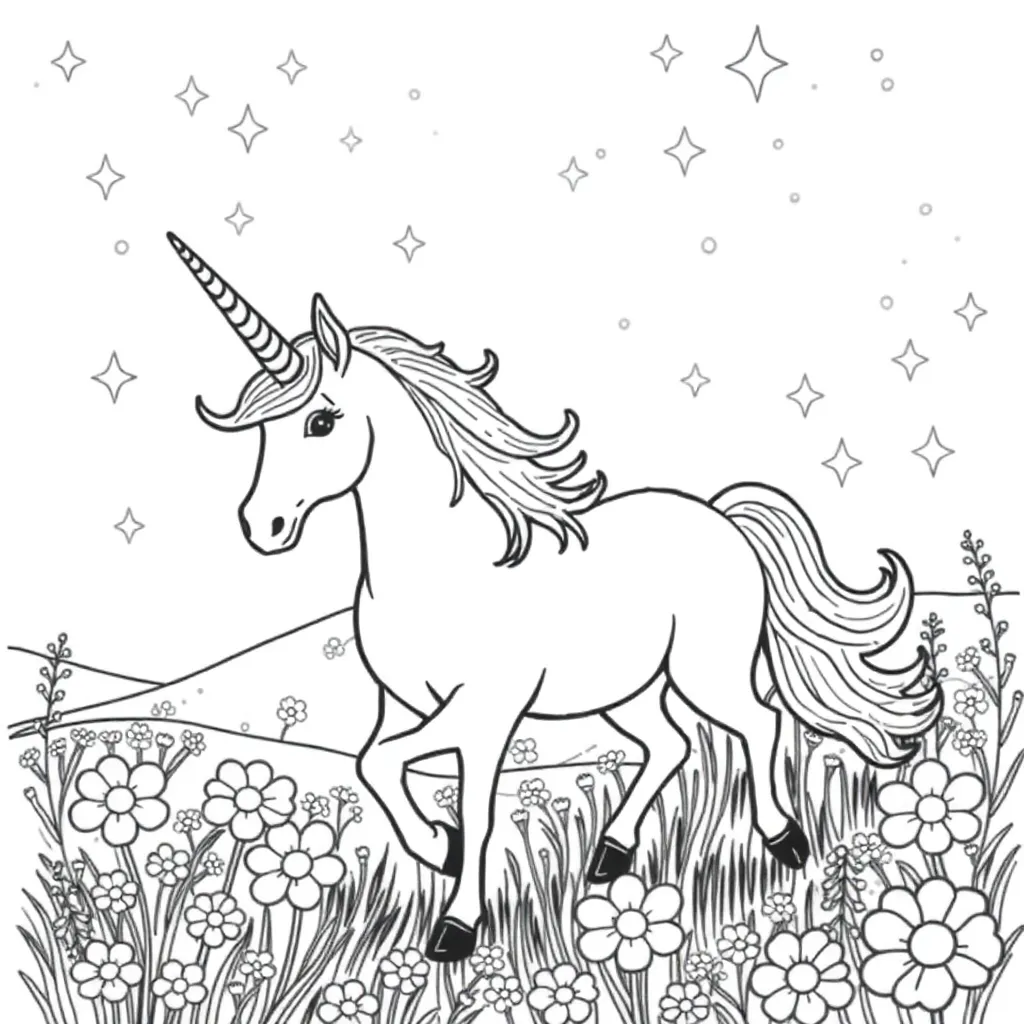 Unicorns coloring page