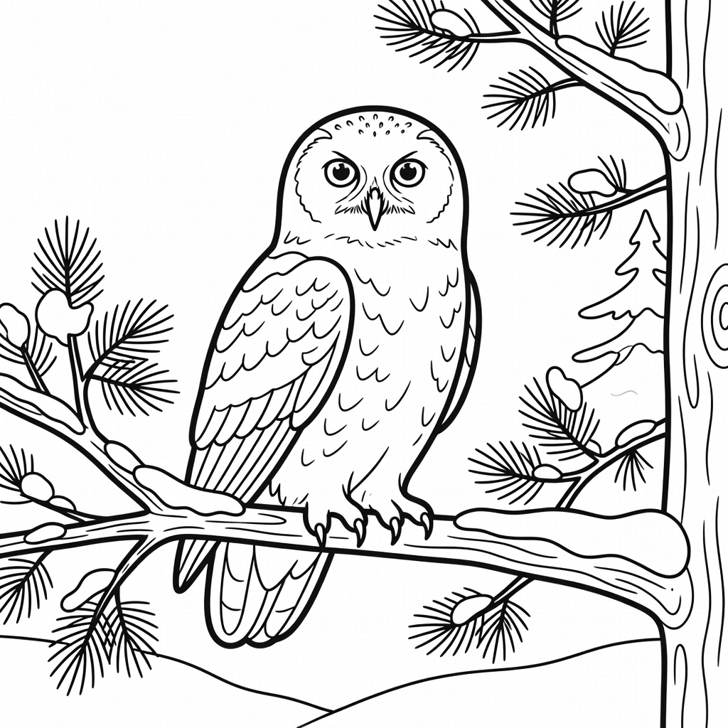 Winter Wildlife coloring page