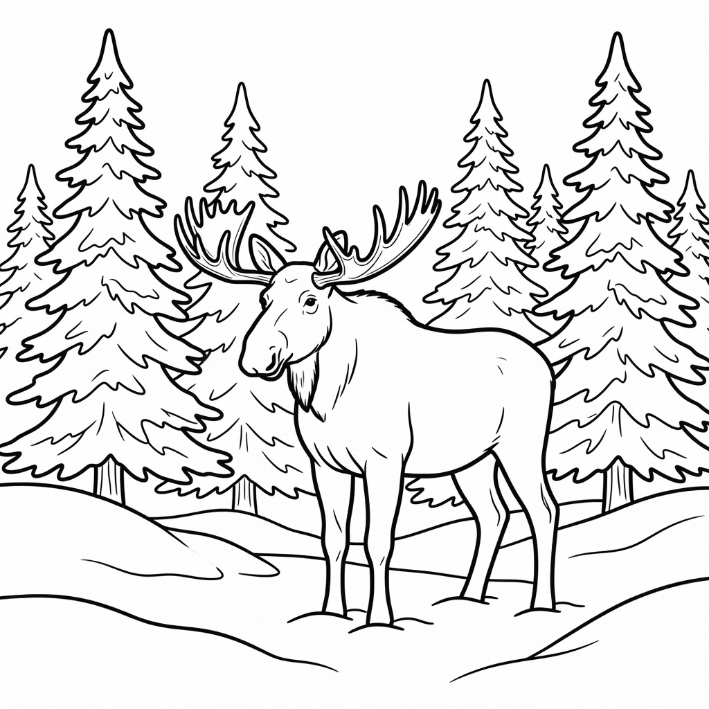 Winter Wildlife coloring page