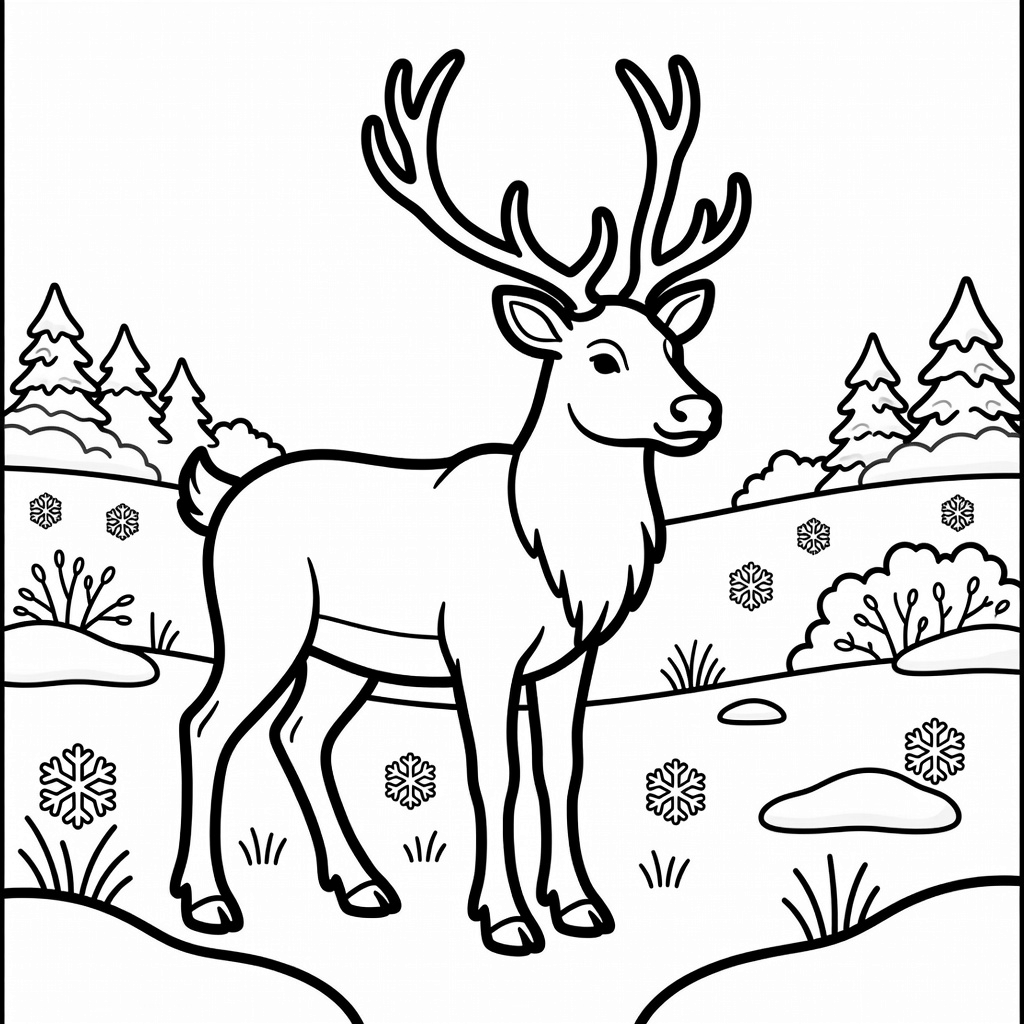 Winter Wildlife coloring page