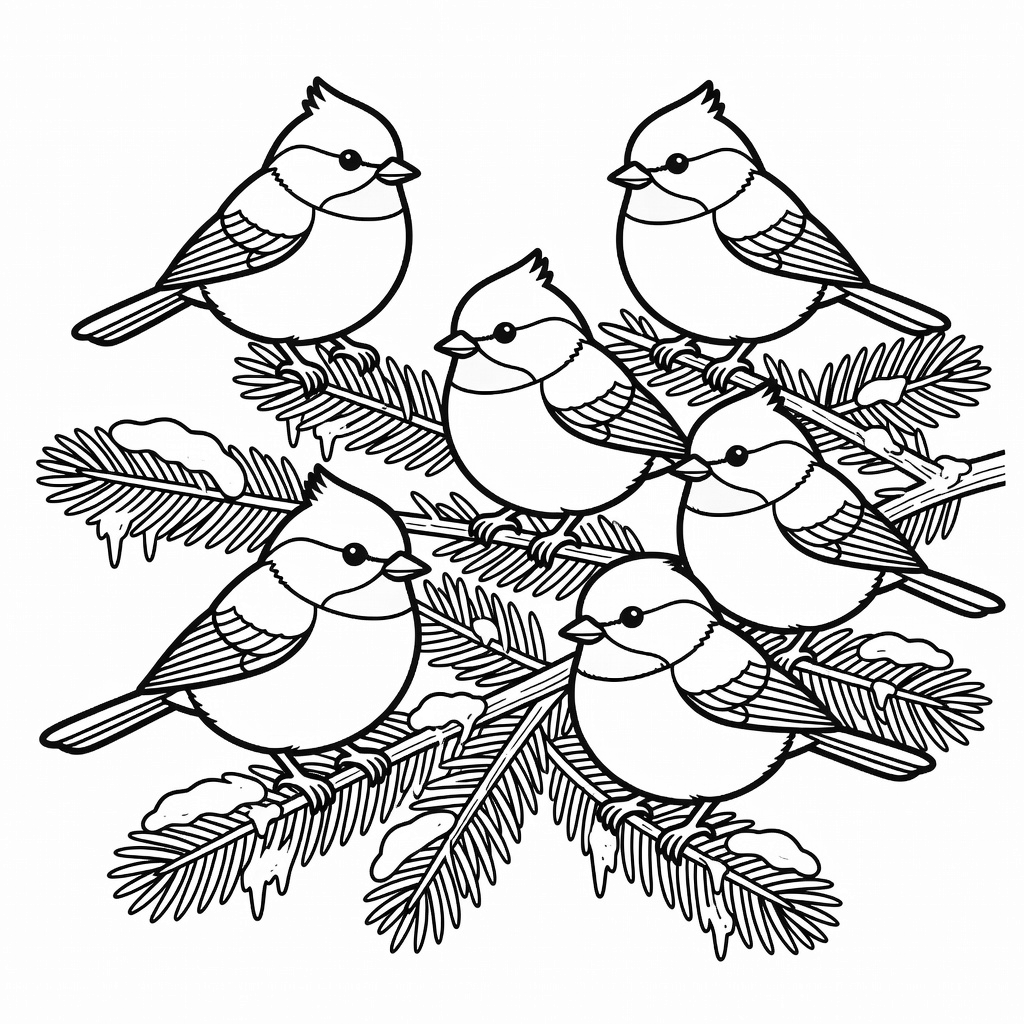 Winter Wildlife coloring page