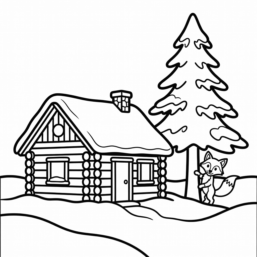 Winter Wildlife coloring page