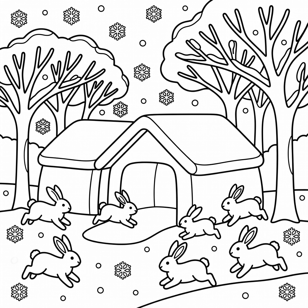 Winter Wildlife coloring page