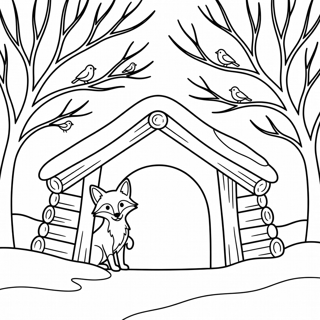 Winter Wildlife coloring page