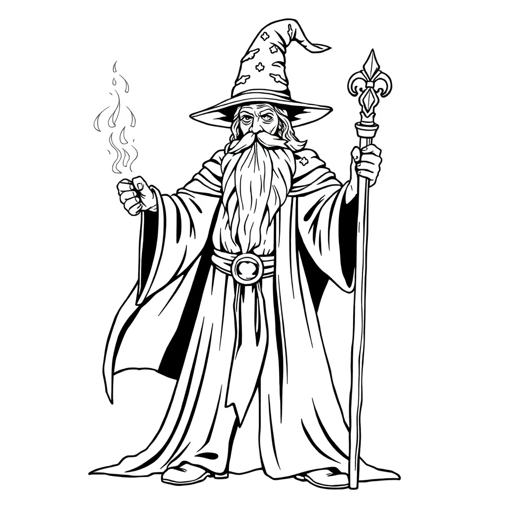 Wizard coloring page
