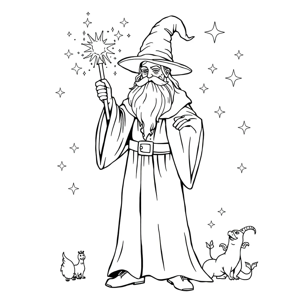 Wizard coloring page