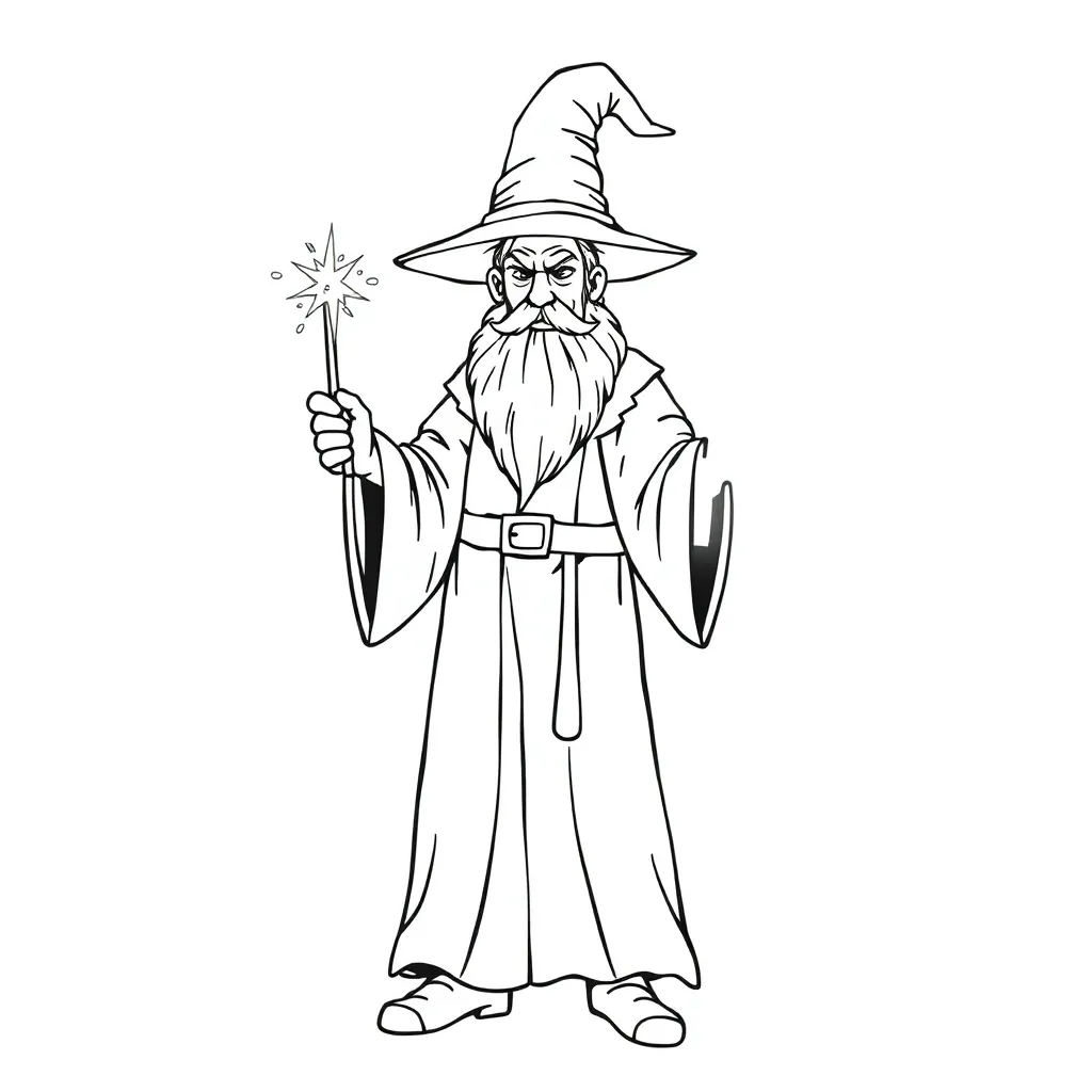 Wizard coloring page