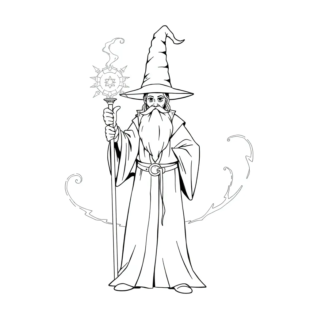 Wizard coloring page