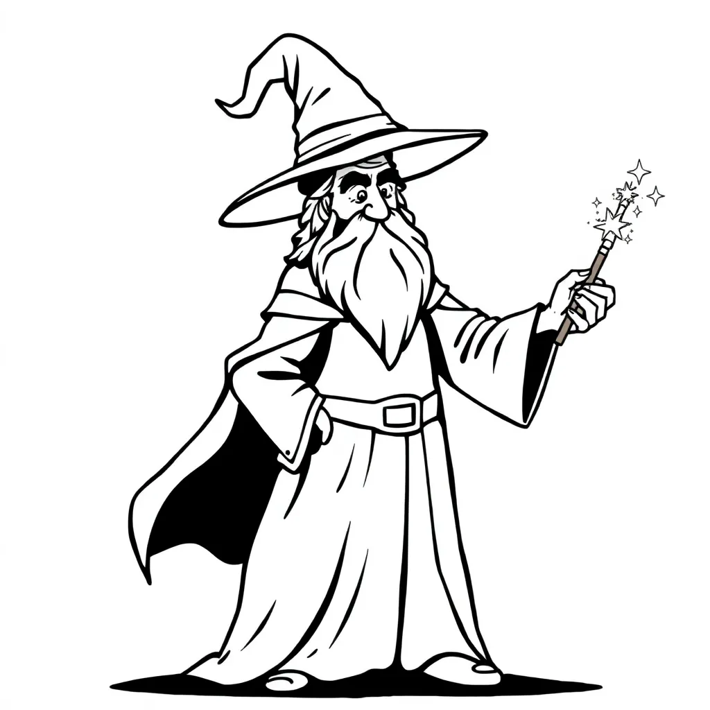 Wizard coloring page