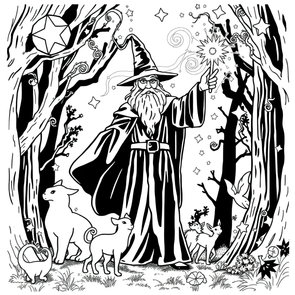 Wizard coloring page