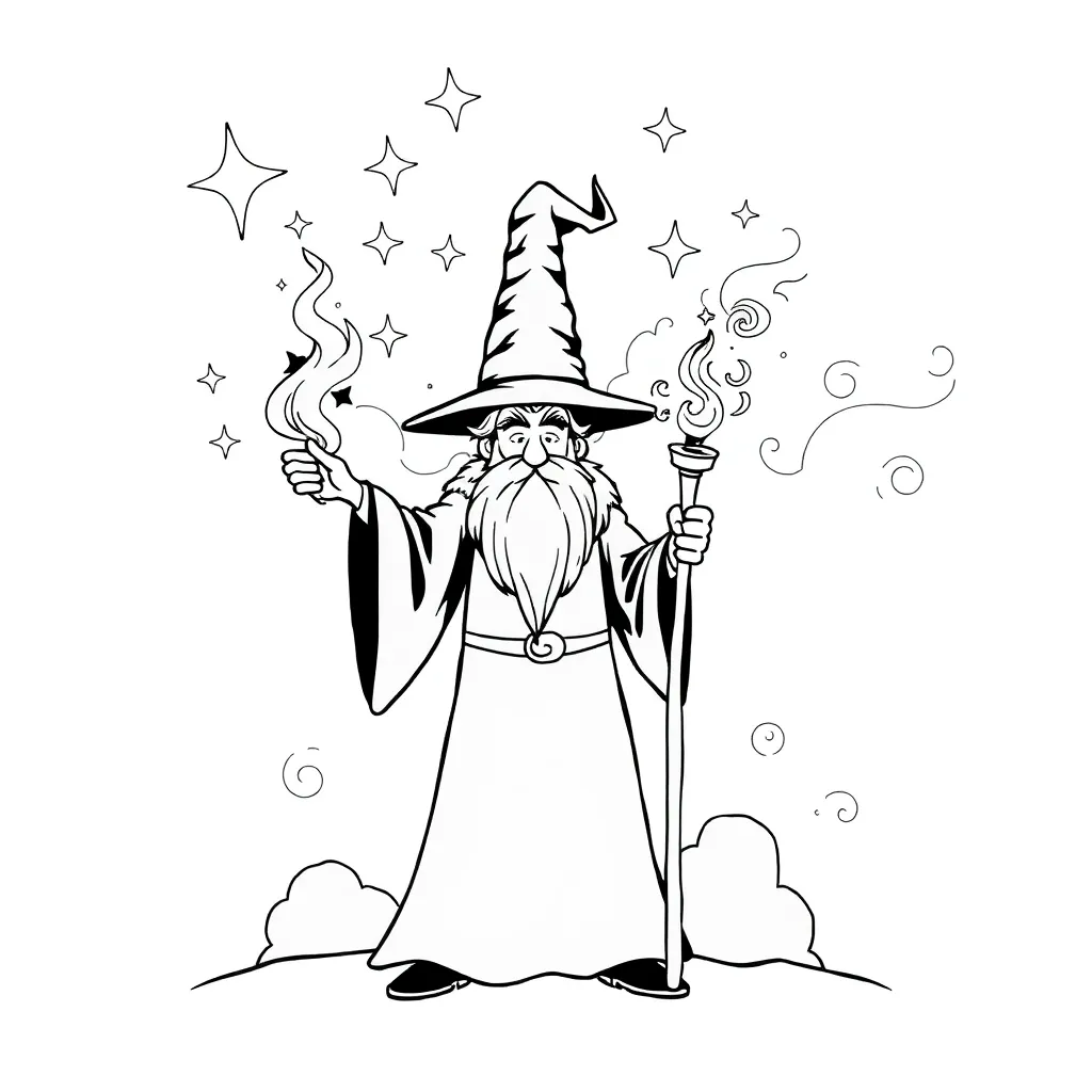 Wizard coloring page