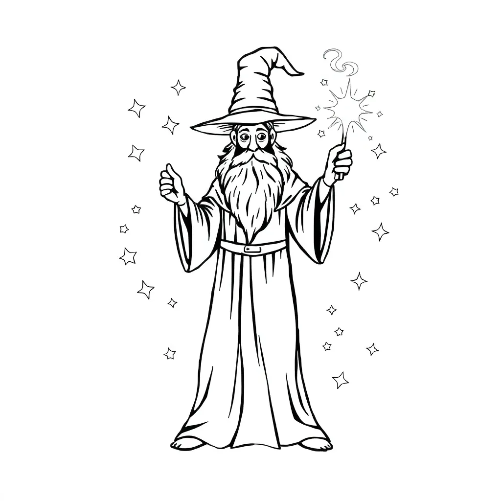 Wizard coloring page