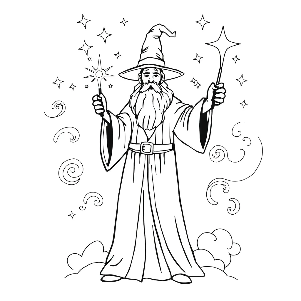 Wizard coloring page