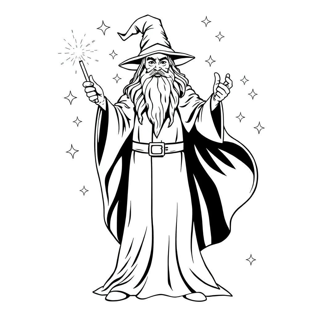 Wizard coloring page