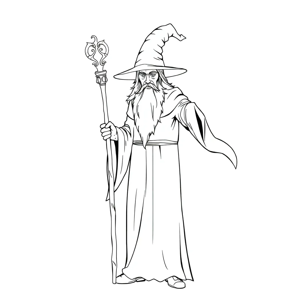 Wizard coloring page
