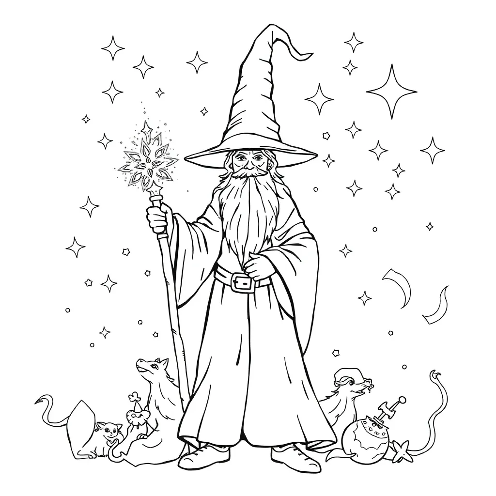 Wizard coloring page