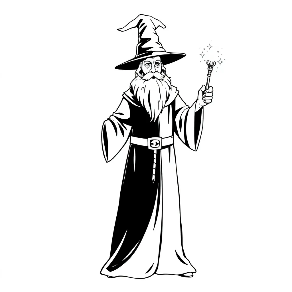 Wizard coloring page