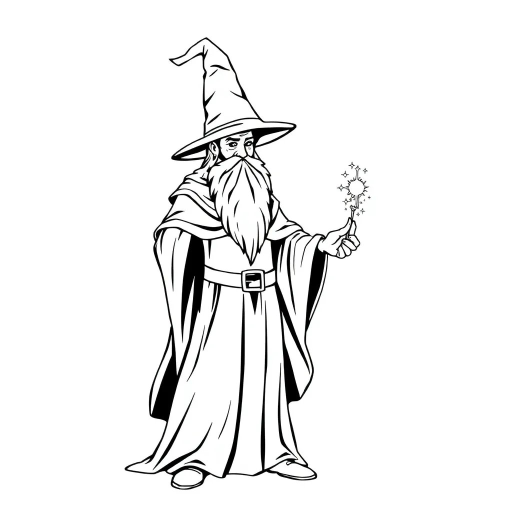 Wizard coloring page