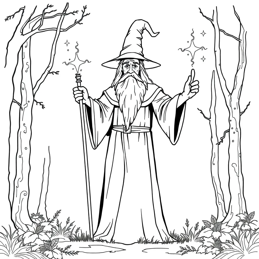 Wizard coloring page