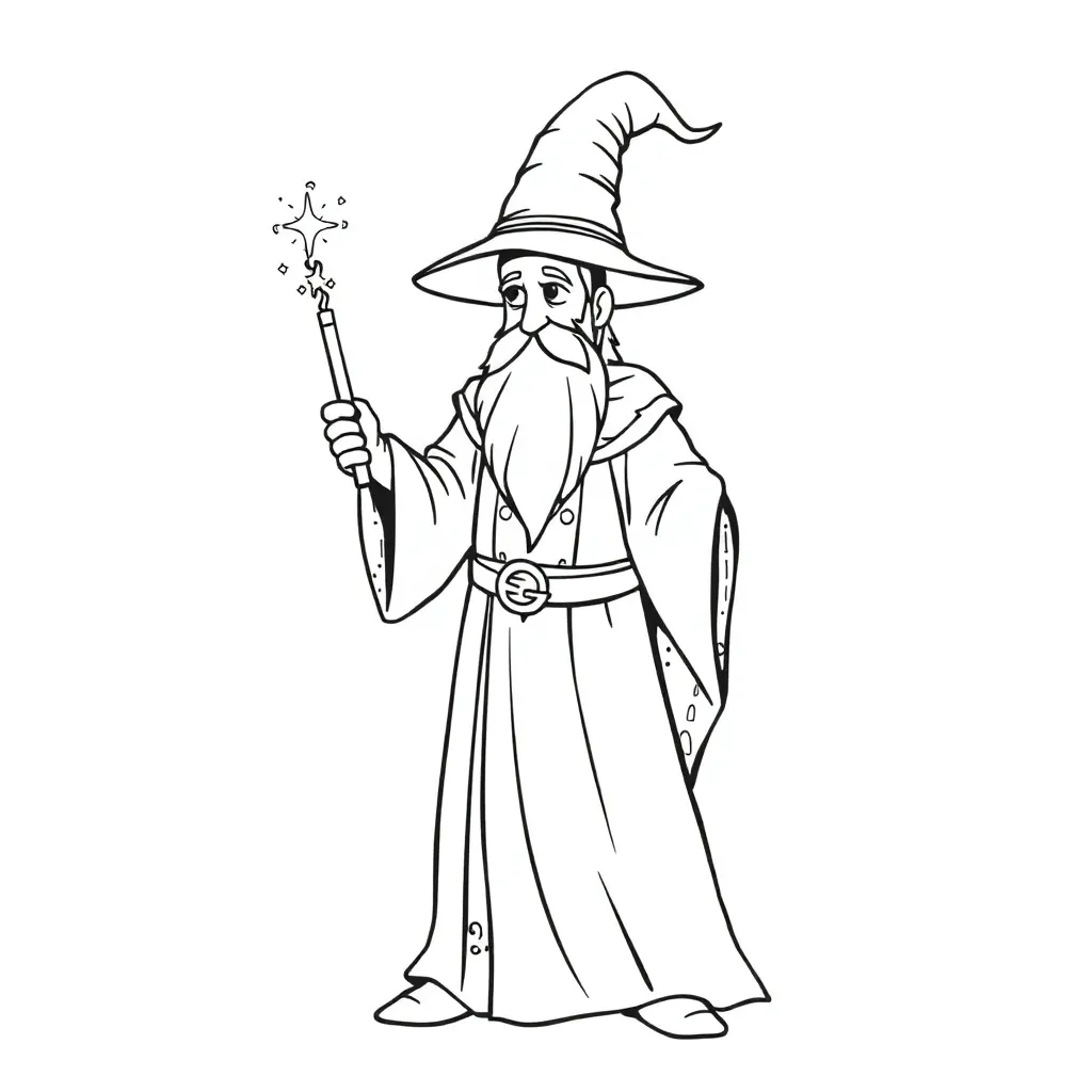 Wizard coloring page