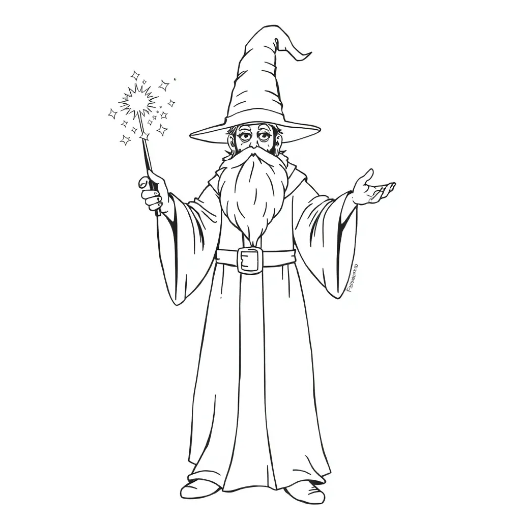 Wizard coloring page