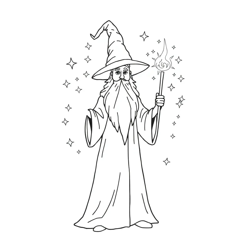 Wizard coloring page