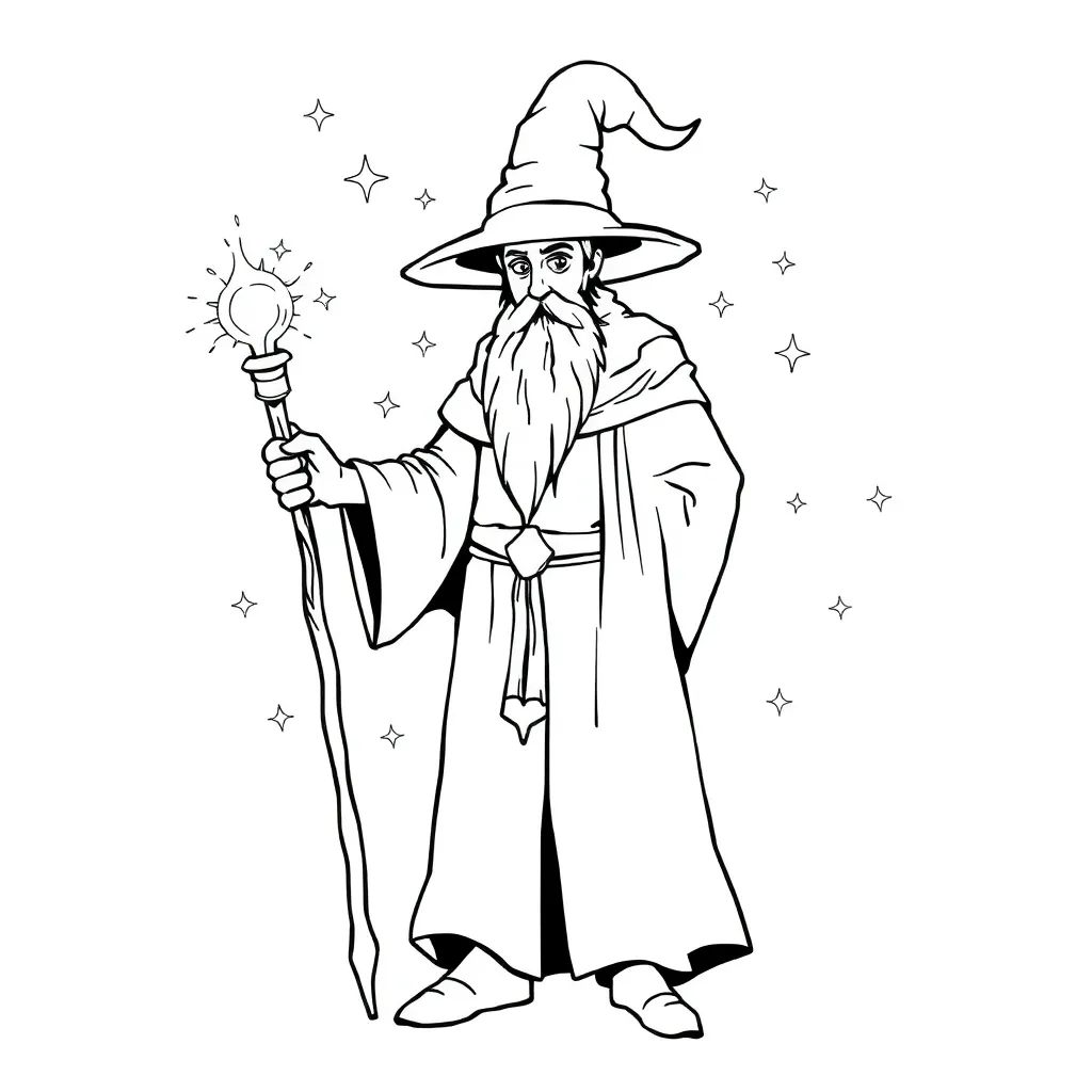 Wizard coloring page