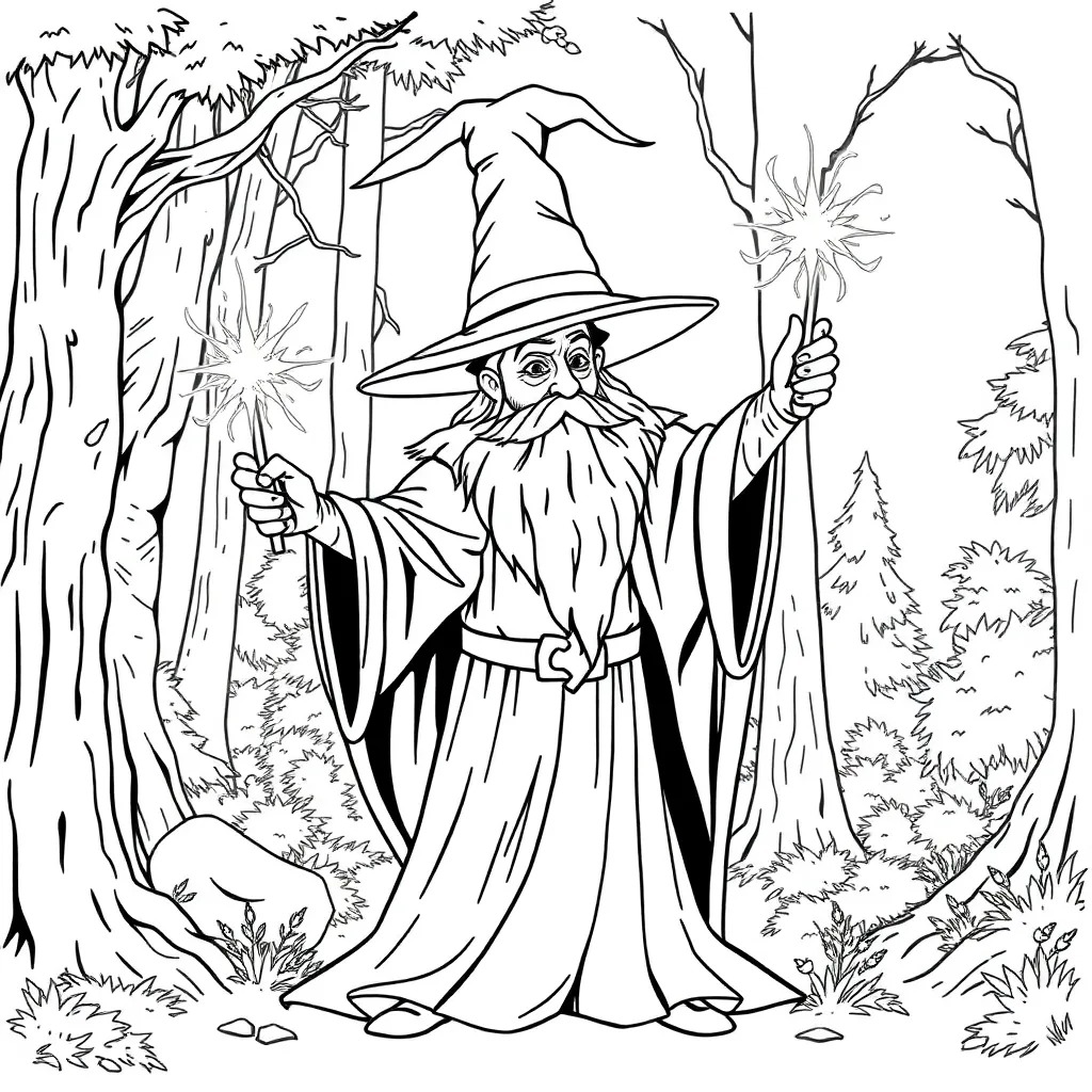 Wizard coloring page